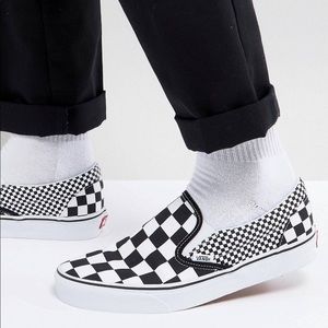 Vans checkered slip ons